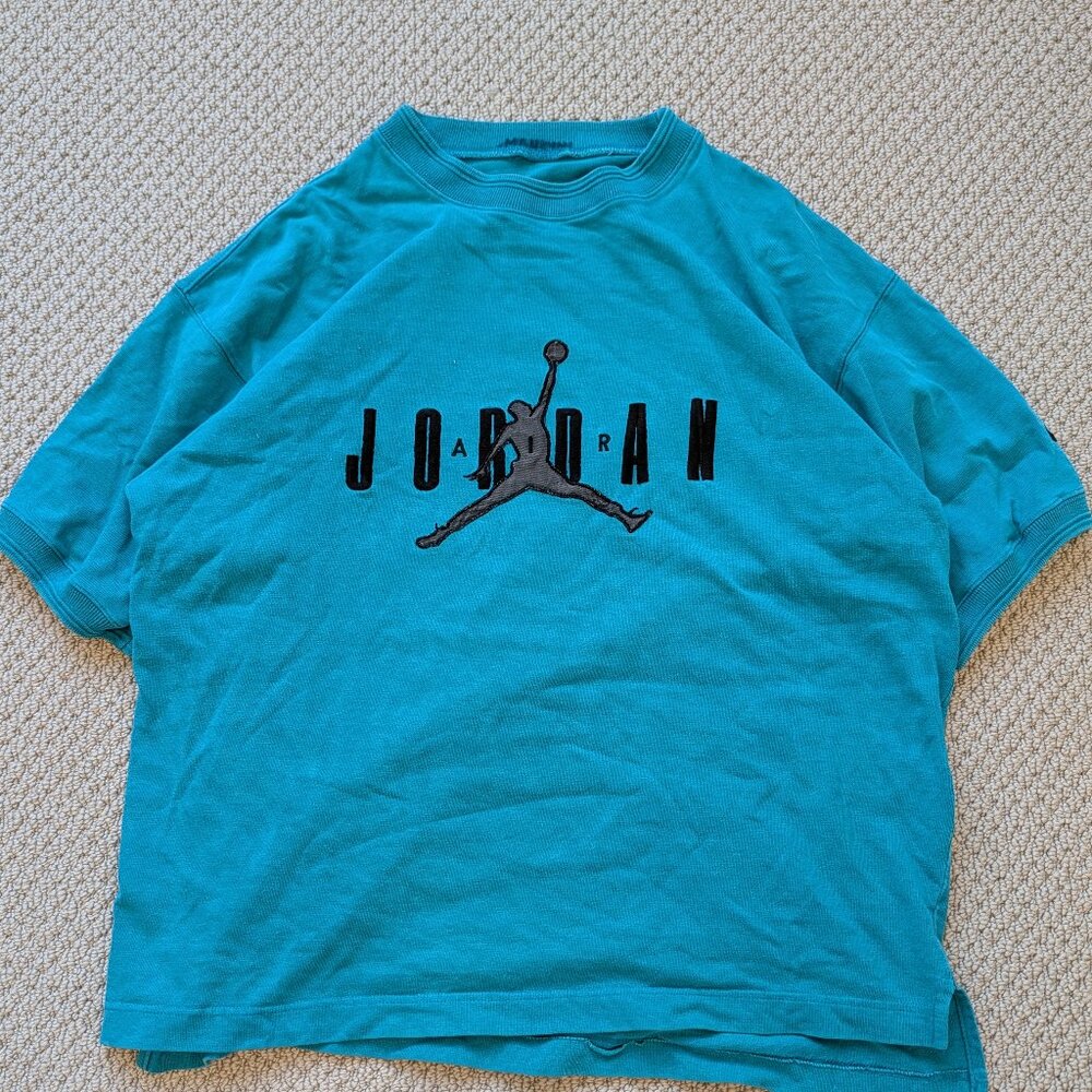 Air Jordan Nike Boxy T Shirt Vintage Embroidered Large Y2K Teal